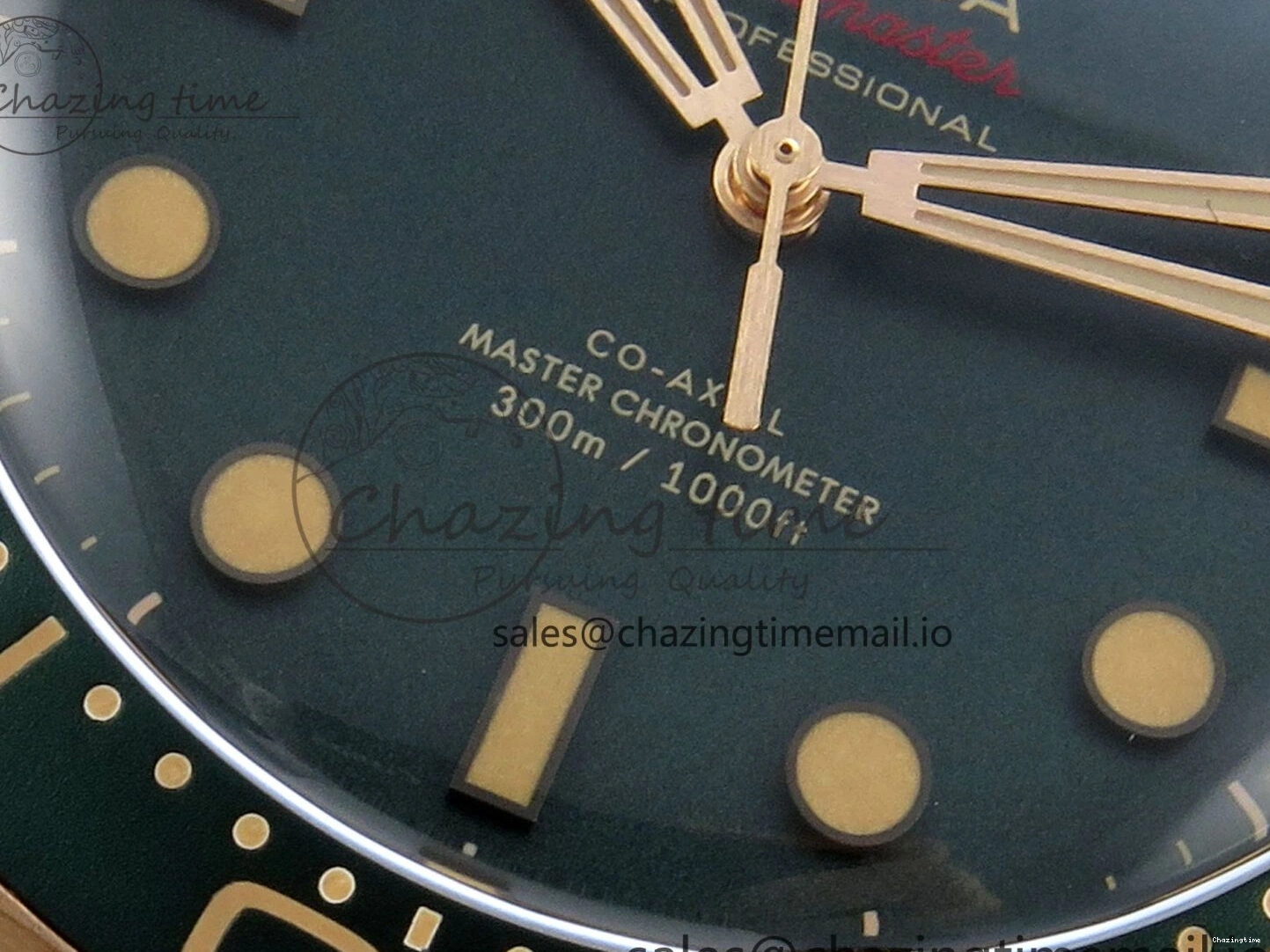 0329 OdorResistant Seamaster 300M Diver Titanium Bronze Gold VSF 1:1 Best Edition Green Dial on Titanium Mesh Bracelet A 7660